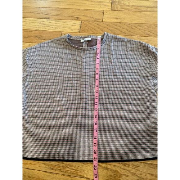 Zara Basic women's red/black plaid crew neck short sleeve cropped shirt size Med - Picture 5 of 8